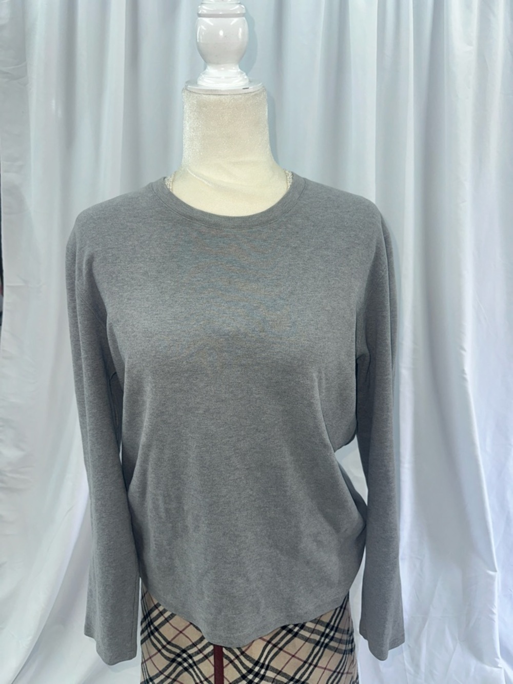 Louis Vuitton Gray Crewneck Sweatshirt with Brown Label
